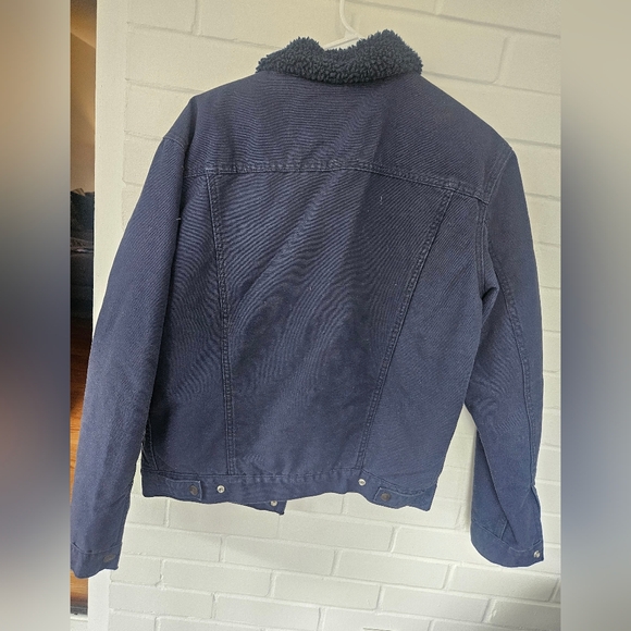 Levis Men's Blue Jacket with Sherpa Size Large - Picture 4 of 5